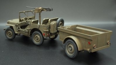 Fine Molds 82002 U.S. Army 1/4-ton 4x4 Truck w/ Trailer 1/20