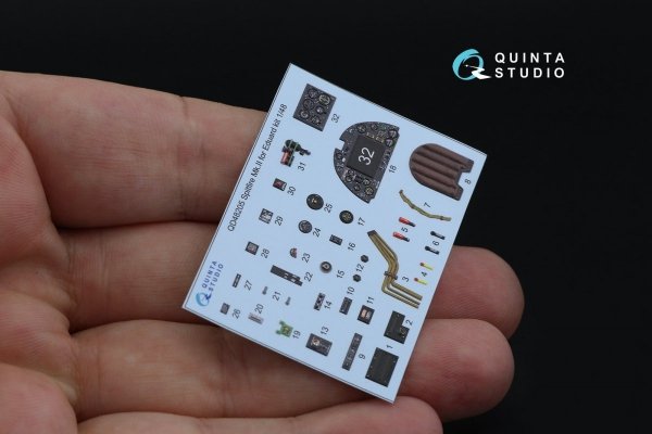 Quinta Studio QD48205 Spitfire Mk.II 3D-Printed &amp; coloured Interior on decal paper (Eduard) 1/48