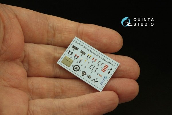 Quinta Studio QD48351 TBF-1C 3D-Printed &amp; coloured Interior on decal paper (Hobby Boss) 1/48