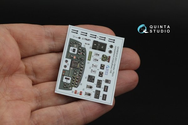 Quinta Studio QD48636 B-24D/B-24J Liberator. Pilot's compartment. 3D-Printed &amp; coloured Interior on decal paper ( HobbyBoss ) 1/48