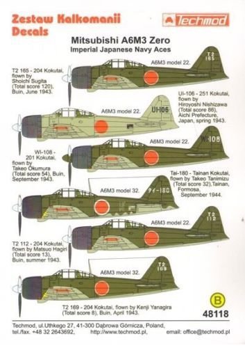 Techmod 48118 A6M3 Zero (1:48)