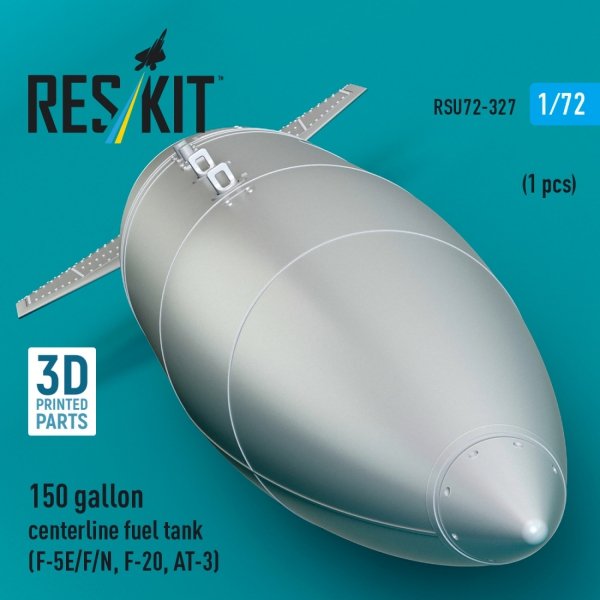 RESKIT RSU72-0327 150 gallon centerline fuel tank (F-5E/F/N, F-20, AT-3) (1 pcs) (3D Printed) (1/72)