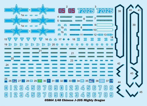 Trumpeter 05864 Chinese J-20S Mighty Dragon 1/48