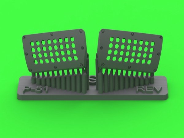 Master AM-32-139 P-51 Mustang - pokrywa wlotu powietrza do gaźnika - typ standardowy z otworami (do modelu Revell) 1/32