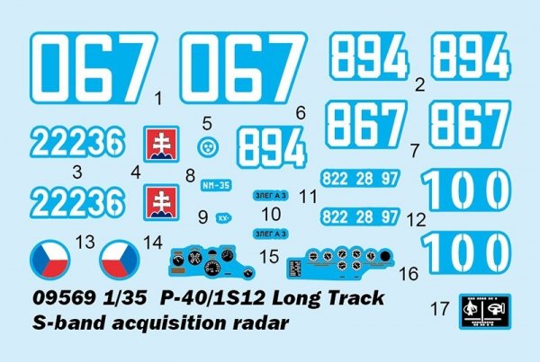 Trumpeter 09569 P-40/1S12 Long Track S-band acquisition radar 1/35