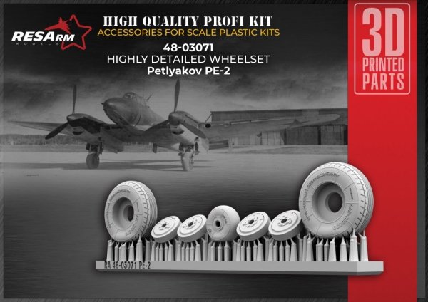 RESArm 48-03071 PE-2 - Petlyakov Wheelset (3D resin printing) 1/48