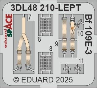 Eduard 3DL48210 Bf 109E-3 SPACE Hobby Boss 1/48