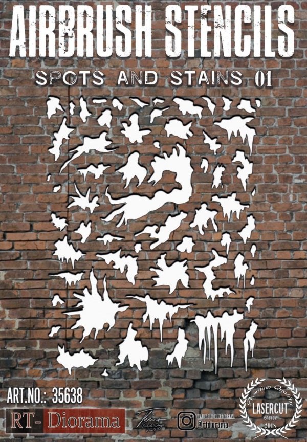 RT-Diorama 35638 Airbrush Stencil: Spots and stains