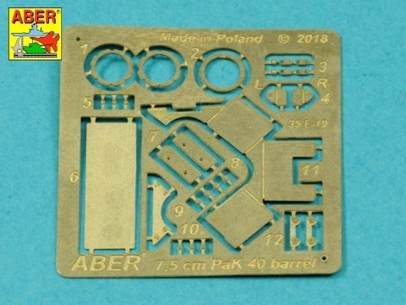 Aber 35L-025N Lufa 75mm do niemieckiej armaty p/panc.Pak40 - późna wersja 1/35