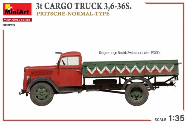 MiniArt 38079 3t CARGO TRUCK 3,6-36S. PRITSCHE-NORMAL-TYPE 1/35