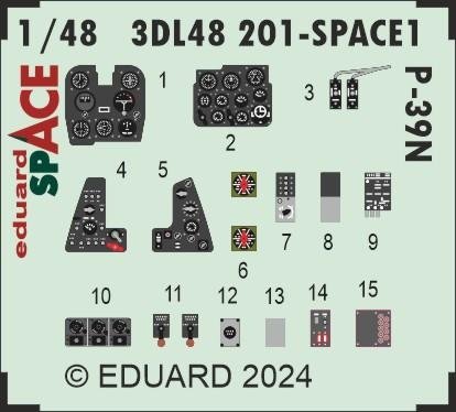 Eduard 3DL48201 P-39N SPACE ARMA HOBBY 1/48