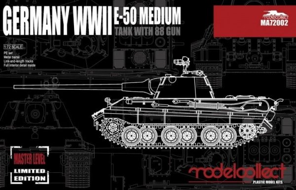 Modelcollect MA72002 Germany WWII E-50 Medium Tank with 88 Gun 1/72