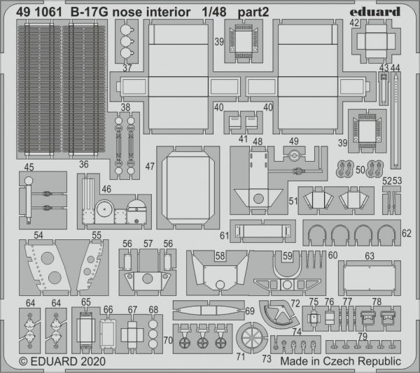 Eduard 491061 B-17G nose interior 1/48 HK MODELS