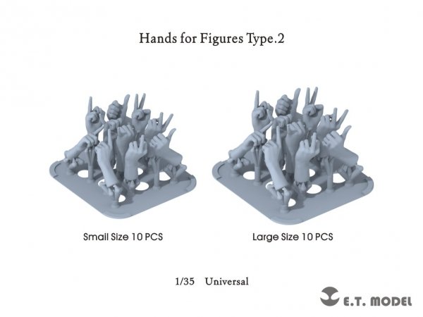 E.T. Model P35-326 Hands for Figures Type.2 1/35
