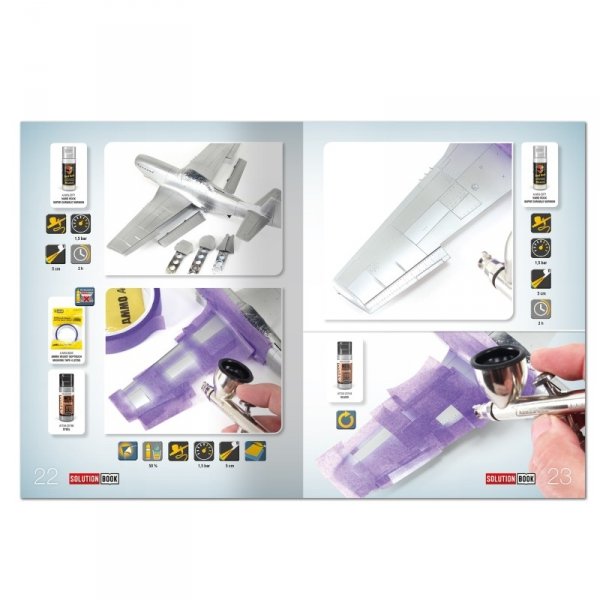 AMMO by Mig Jimenez SOLUTION BOOK 27 - How to Paint Metal Finished Aircraft (English, Spanish, French &amp; German)
