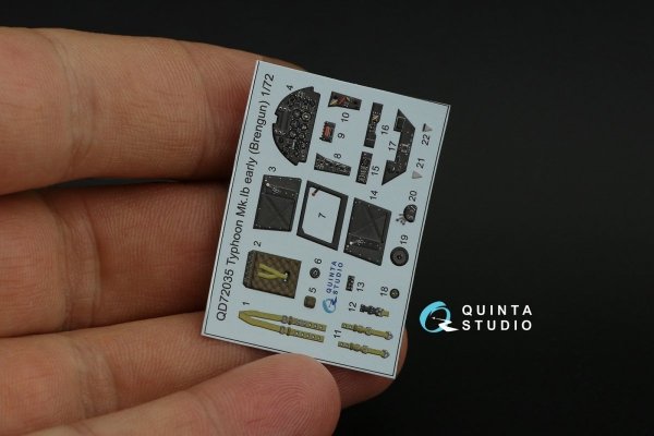 Quinta Studio QD72035 Hawker Typhoon Mk.1b (early) 3D-Printed &amp; coloured Interior on decal paper (Brengun) 1/72