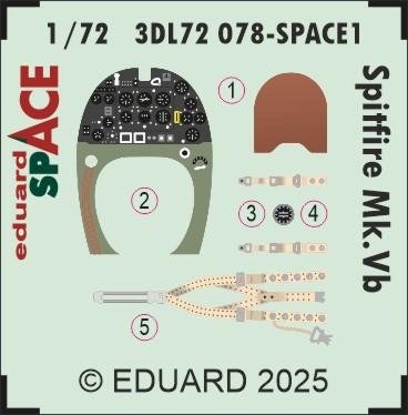Eduard 3DL72078 Spitfire Mk.Vb SPACE EDUARD (3D Decals) 1/72