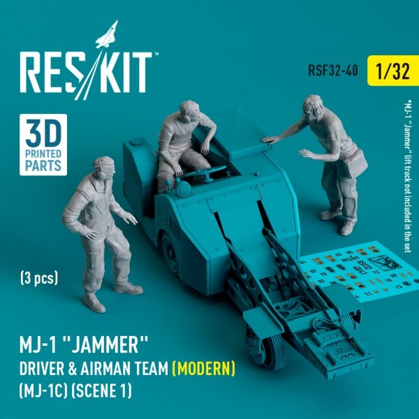 RESKIT RSF32-0040 MJ-1 "Jammer" Driver &amp; airman team (Modern) (MJ-1C) (scene 1) (3 pcs) (3D Printed)(1/32)