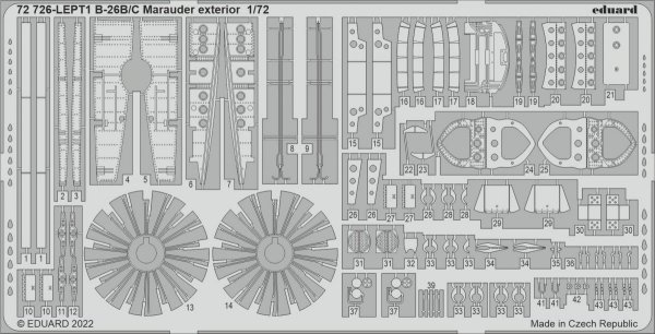 Eduard 72726 B-26B/ C Marauder exterior HOBBY 2000, HASEGAWA 1/72