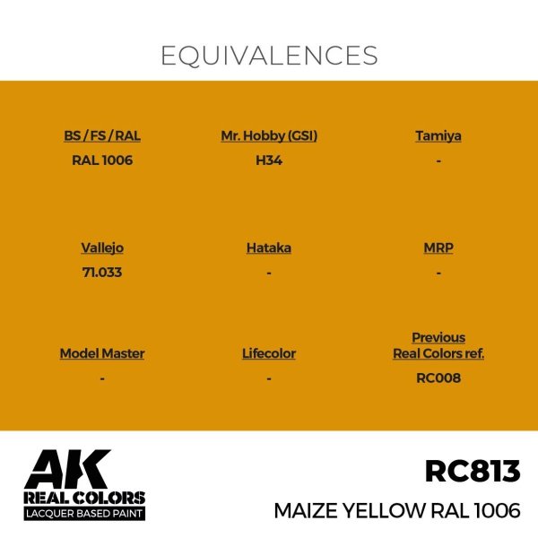 AK Interactive RC813 Maize Yellow RAL 1006 17 ml