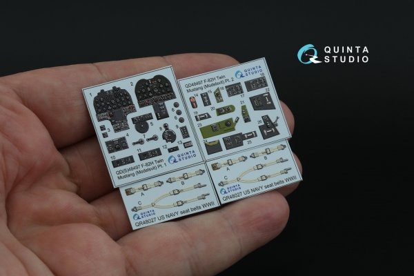 Quinta Studio QD48497 F-82H Twin Mustang 3D-Printed coloured Interior on decal paper (Modelsvit) 1/48
