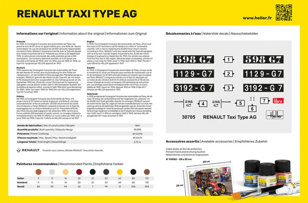 Heller 35705 STARTER KIT Renault Taxi Type AG 1/24