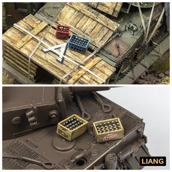 Liang 0433 Beer Soda Bottle  Crates WWII x 4 1/35