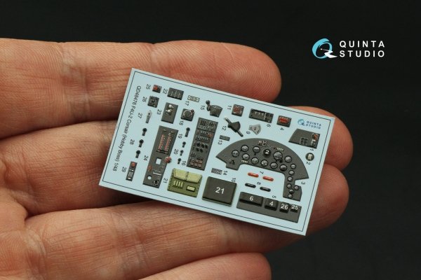 Quinta Studio QD48476 F4U-2 Corsair 3D-Printed coloured Interior on decal paper (Hobby Boss) 1/48