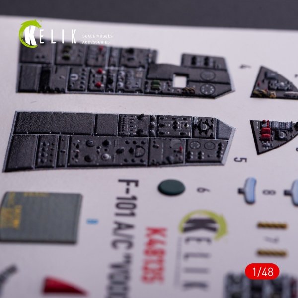 Kelik K48135 F-101A/C VooDoo - interior 3D decals for Zimi Model/KittyHawk kit (1/48)