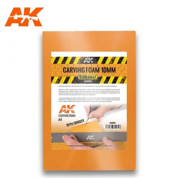 AK Interactive AK8094 CARVING FOAM 10MM A4 SIZE (pianka do rzeźbienia)
