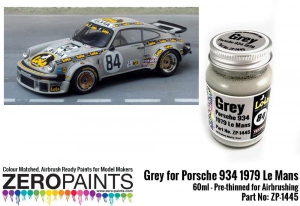 Zero Paints ZP-1445 Grey for Porsche 934 1979 #84 Le Mans Paint 60ml