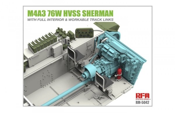 Rye Field Model 5042 M4A3 76W HVSS Sherman With full interior 1/35