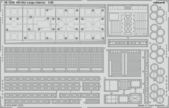 Eduard 481038 HH-34J cargo interior TRUMPETER 1/48