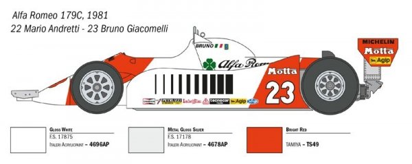 Italeri 4704 ALFA ROMEO 179 - 179C (1:12)