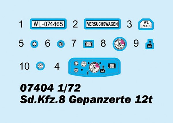 Trumpeter 07404 Sd.Kfz.8 Gepanzerter Zugkraftwagen 12t 1/72