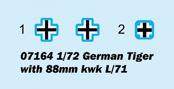 Trumpeter 07164 German Tiger with 88mm kwk L/71 (1:72)
