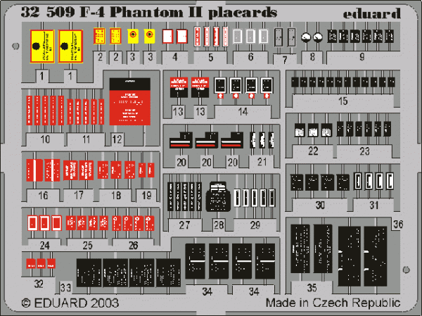 Eduard 32509 F-4 placards 1/32