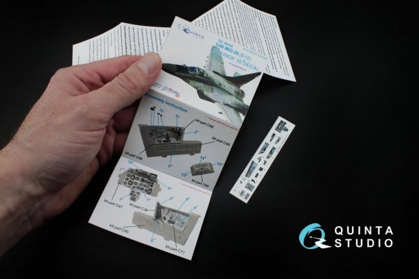 Quinta Studio QD48008 MiG-29 (9-12) 3D-Printed &amp; coloured Interior on decal paper (for GWH kits) 1/48