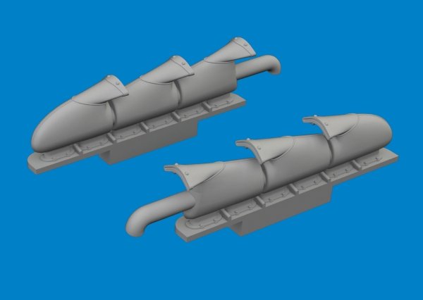 Eduard 672409 Spitfire Mk. V three-stacks exhaust fishtail PRINT Tamiya 1/72