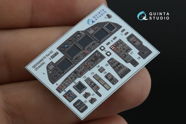 Quinta Studio QDS-48470 Ka-52 3D-Printed coloured Interior on decal paper (Zvezda) (Small version) 1/48
