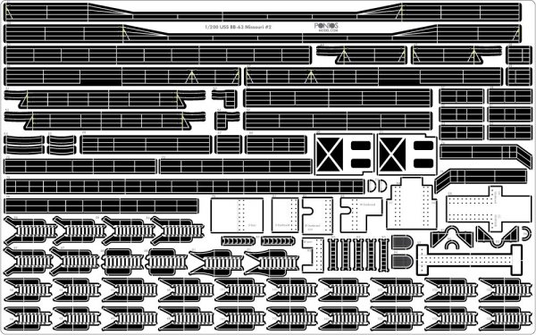 Pontos 23004F1 USS BB-61 Iowa 1944 Detail Up Set (Teak tone stained wooden deck) (1:200)