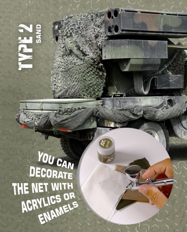 AK Interactive AK8062 CAMOUFLAGE NET BROWN TYPE 2