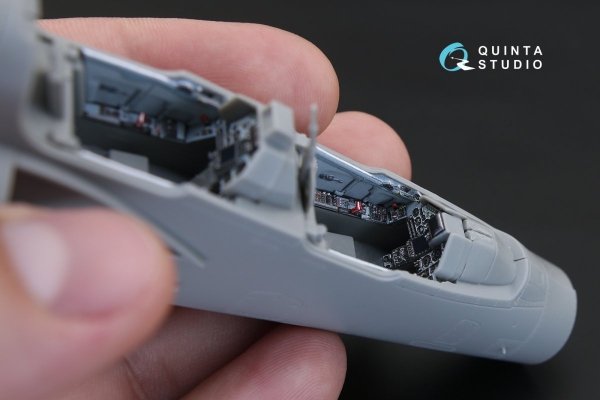 Quinta Studio QD48115 Mirage 2000B 3D-Printed &amp; coloured Interior on decal paper (for Kinetic kit) 1/48