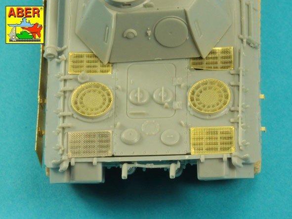 Aber 72A16 Siatki do niemieckiego czołgu Panther, Ausf.A/D / PzKpfw. V, Ausf.A/D, Panther - Grilles 1/72