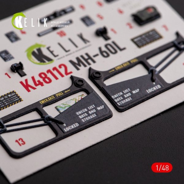 KELIK K48112 MH-60L Black Hawk - interior 3D decals for ICM kit 1/48