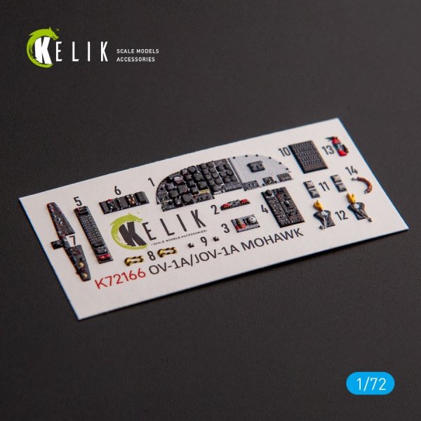 KELIK K72166 OV-1A/JOV-1A MOHAWK - interior 3D decals for ClearProp kit 1/72