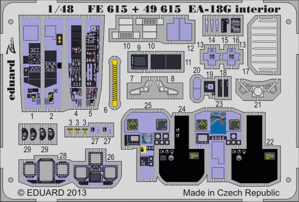Eduard 49615 EA-18G interior S. A. 1/48  ITALERI