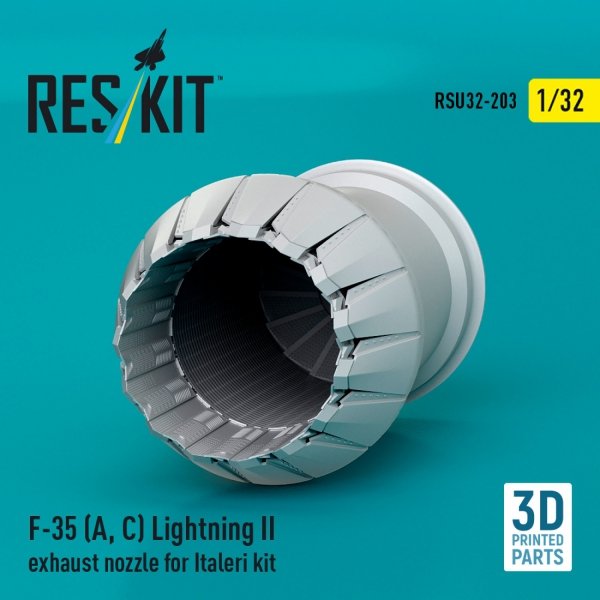 RESKIT RSU32-0203 F-35 (A, С) Lightning II exhaust nozzle for Italeri kit (3D Printed) (1/32)
