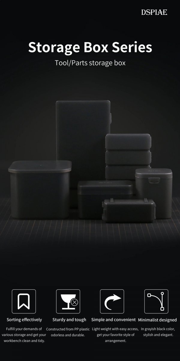 DSPIAE BOX-1 Black Plastic Accessory Storage Box 147/88/33 mm / Pojemnik na akcesoria