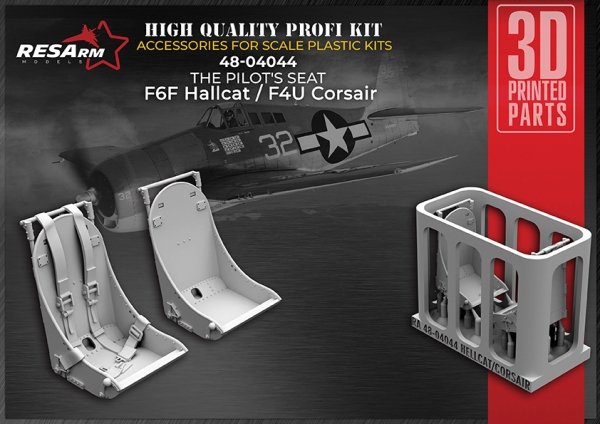 RESArm 48-04044 HELLCAT CORSAIR - pilot seat (3D resin printing) 1/48